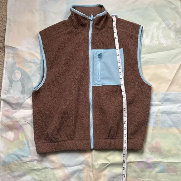 SO‎ Sherpa Vest Brown Full Zip Fleece Women's Juniors Size XS - Picture 2 of 6